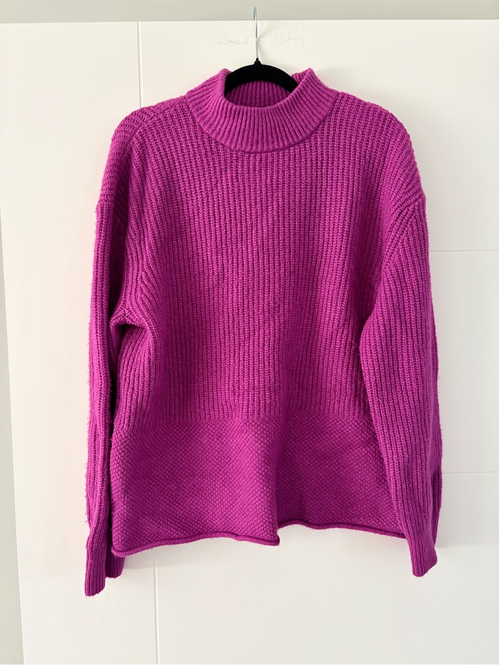 Reitmans Fuchsia Turtleneck Ribbed Knit Sweater